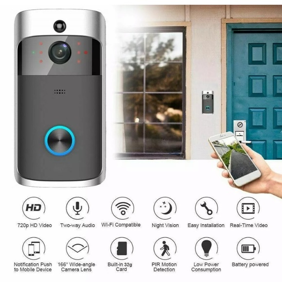 Wireless WiFi Video Doorbell Smart Phone DoorRing - Picture 5 of 7